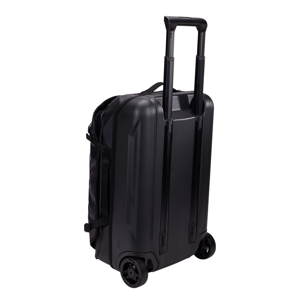 Thule Chasm carry-on wheeled duffel 40L black, rear wheels and back panel