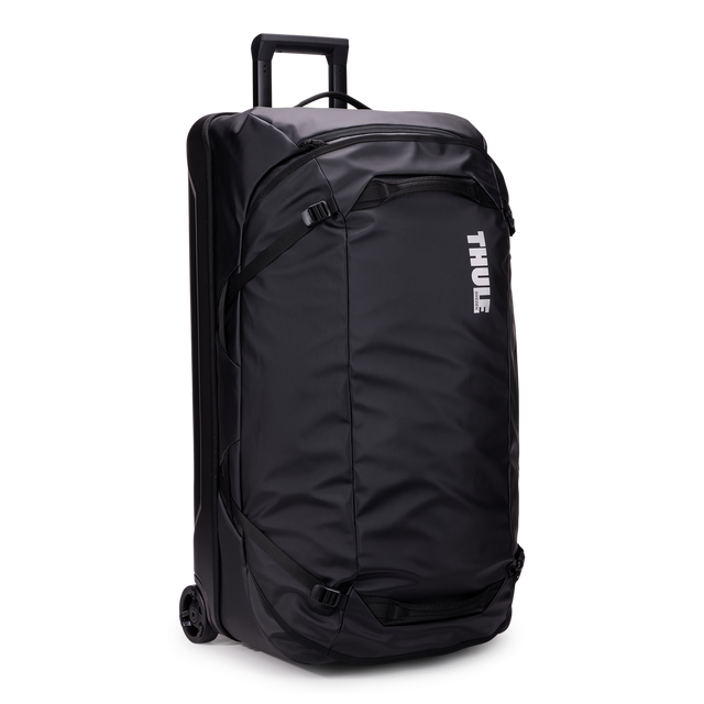 Thule Chasm rolling duffel 110L in black, front view