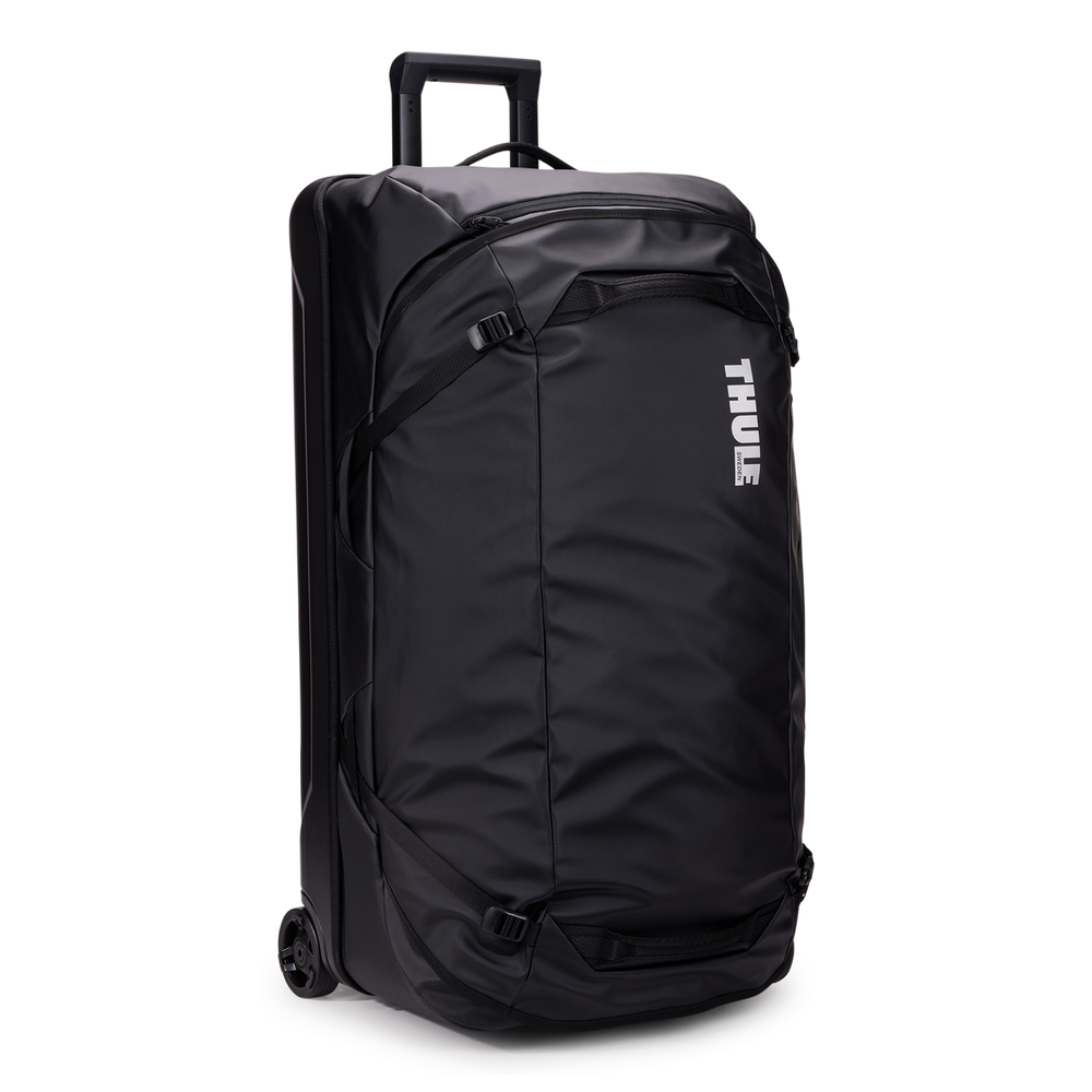 Thule Chasm rolling duffel 110L in black, front view