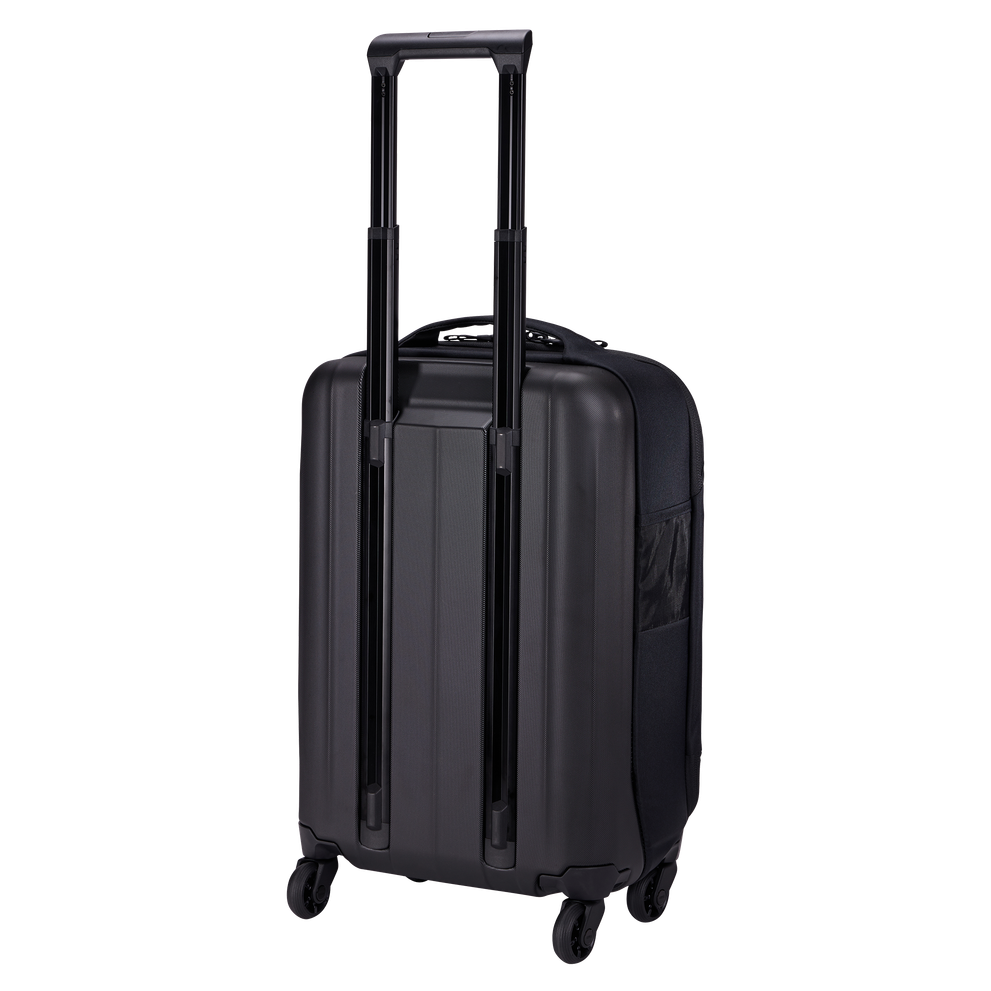 Thule Subterra 2 carry-on spinner black, angled view with the handle extended