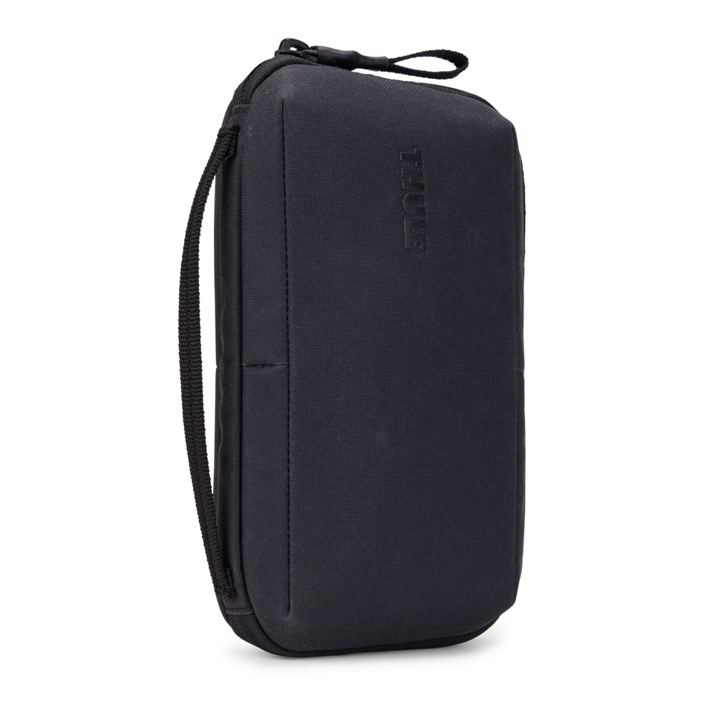 Thule Aion travel organizer black, angled view with hand strap