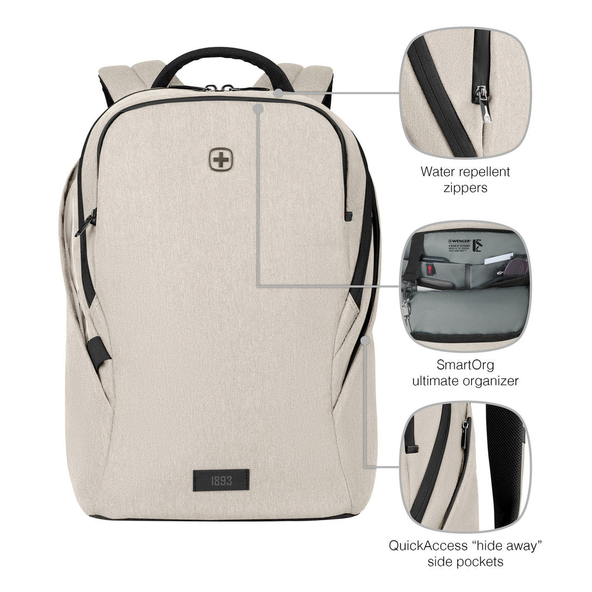 Wenger MX Light 16in Laptop Backpack Sand - Image 9