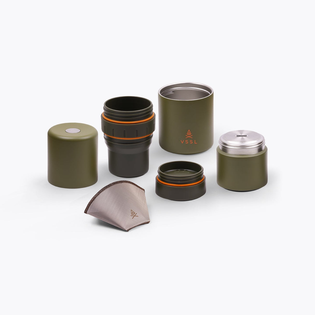 VSSL Nest Pour Over Portable Coffee Kit Deep Moss