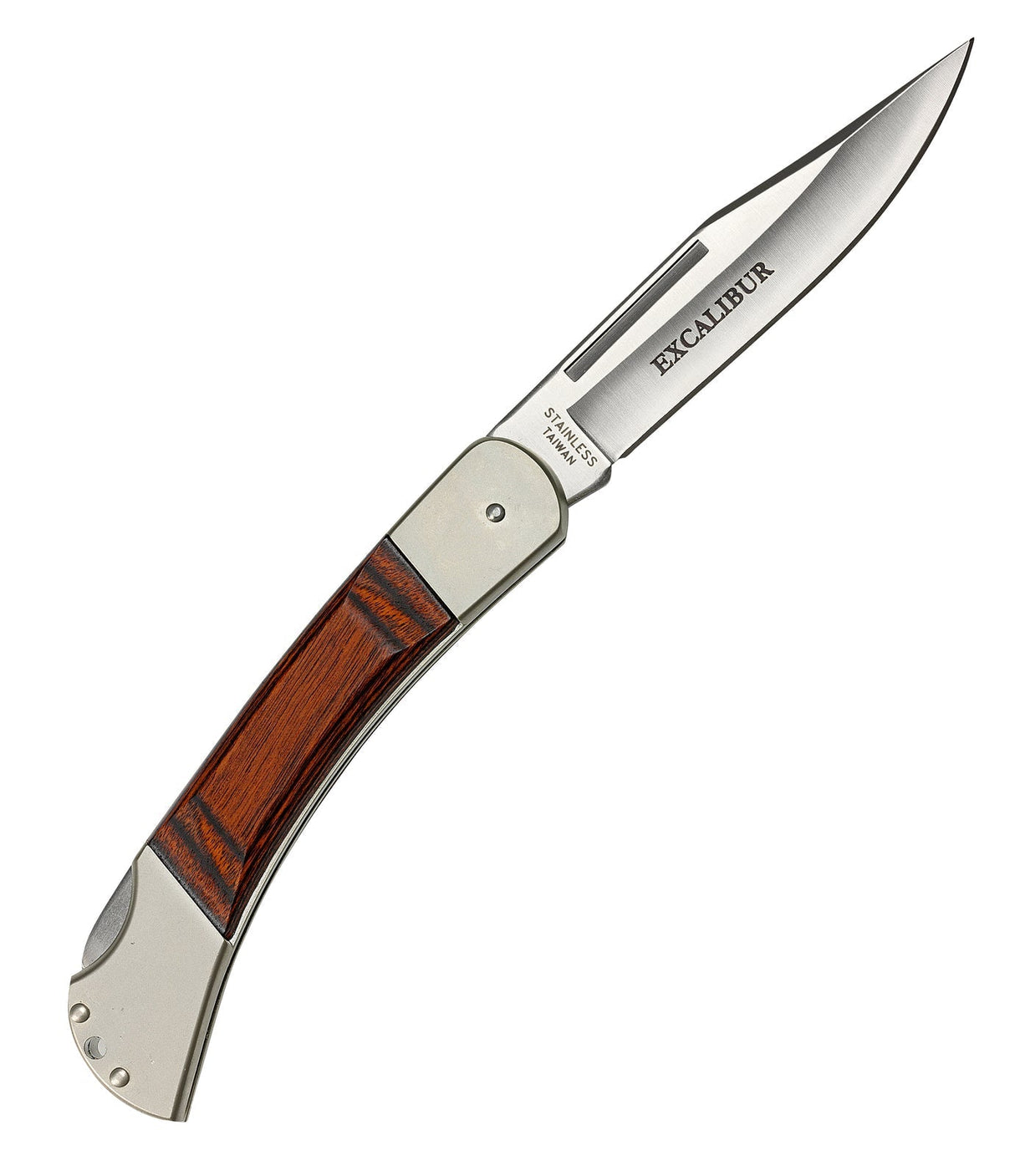 Excalibur Clip Point Folding Knife with Wooden Grip 120mm