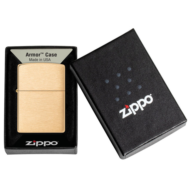Zippo Armor Brushed Brass Windproof Lighter 168 — view 4
