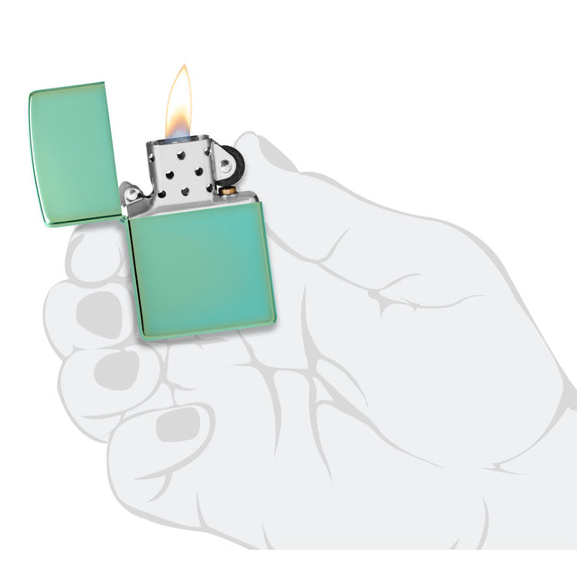 Zippo Classic High Polish Green Windproof Lighter 28129 — view 4