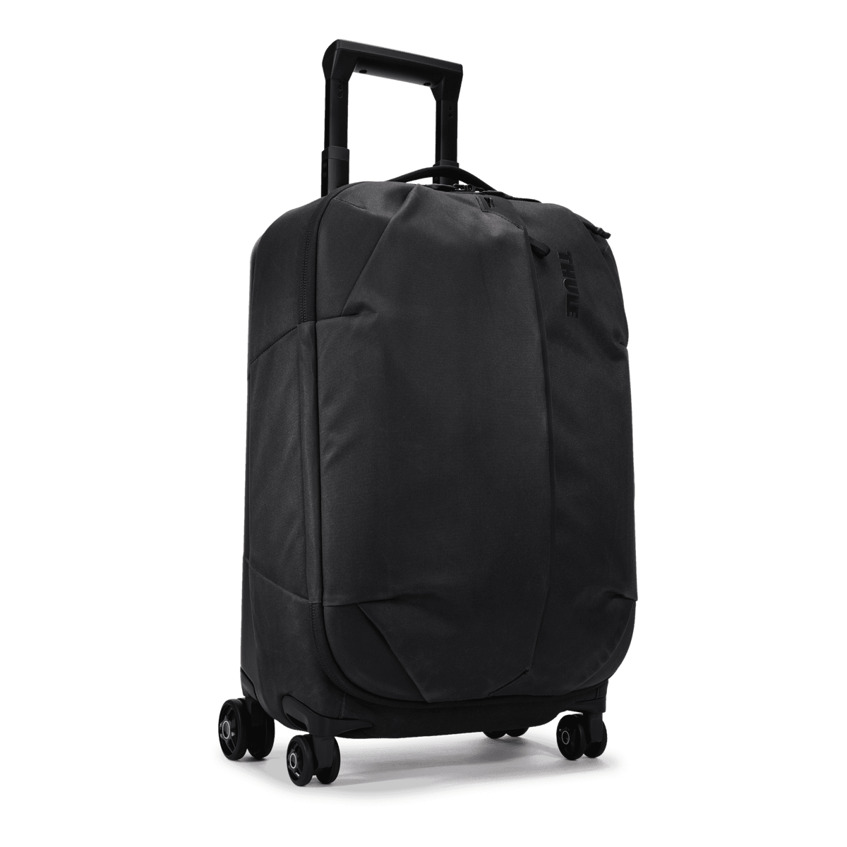 Thule Aion Carry-On Spinner 55cm in black waxed canvas, a 55 x 35 x 23cm cabin case