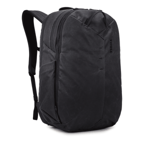Thule Aion travel backpack 28L in black waxed canvas, front view