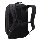Thule Aion travel backpack 28L black, rear panel and pass-through sleeve