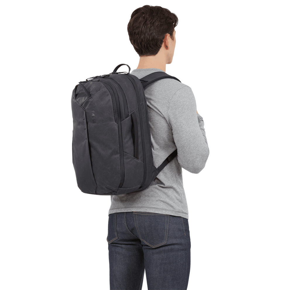 Thule Aion travel backpack 28L black interior with the TPU divider in place