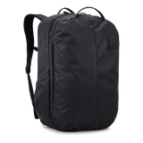 Thule Aion travel backpack 40L in black waxed canvas, front view