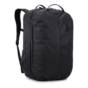 Thule Aion travel backpack 40L in black waxed canvas, front view