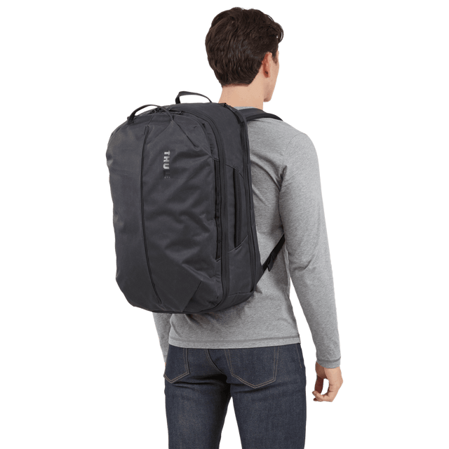 Thule Aion travel backpack 40L black with the removable TPU rolltop bag