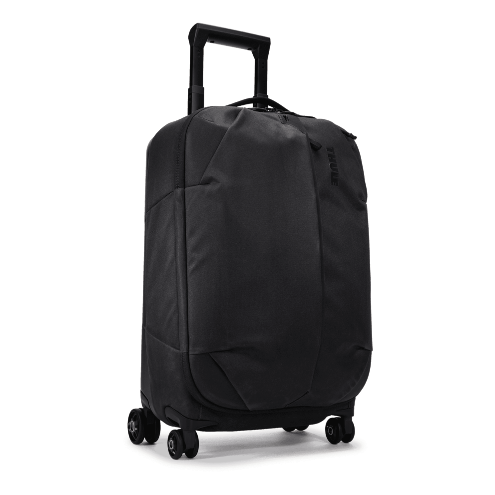 Thule Aion carry-on spinner black, angled view showing telescoping handle