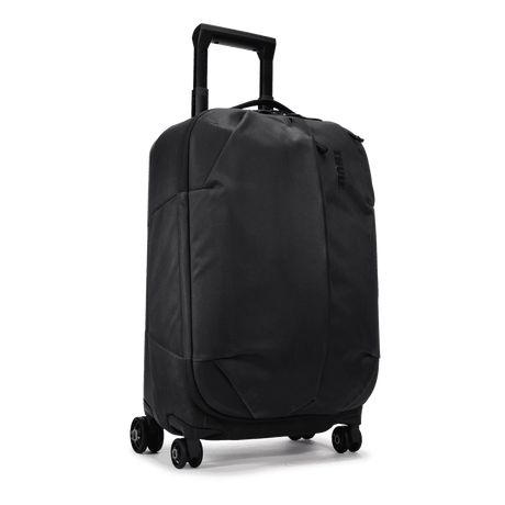 Thule Aion carry-on spinner in black waxed canvas, front view