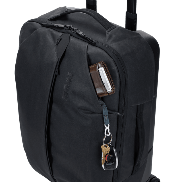 Thule Aion carry-on spinner black, rear panel and oversized wheels