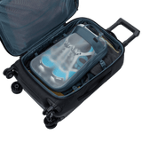 Thule Aion carry-on spinner black, side profile with front zip pocket