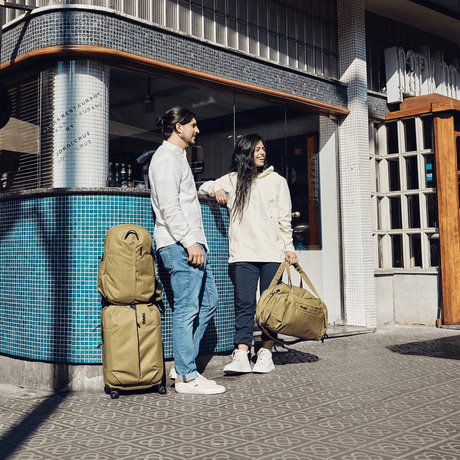 Thule Aion carry-on spinner open, showing removable compression packing cube