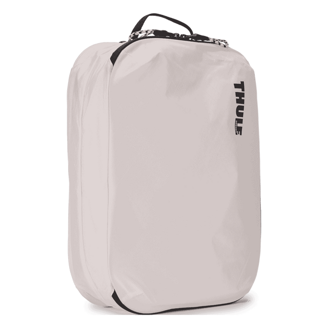 Thule clean dirty packing cube in white ripstop nylon, front view