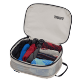 Thule compression packing cube small in white, detail of the two-way YKK zips