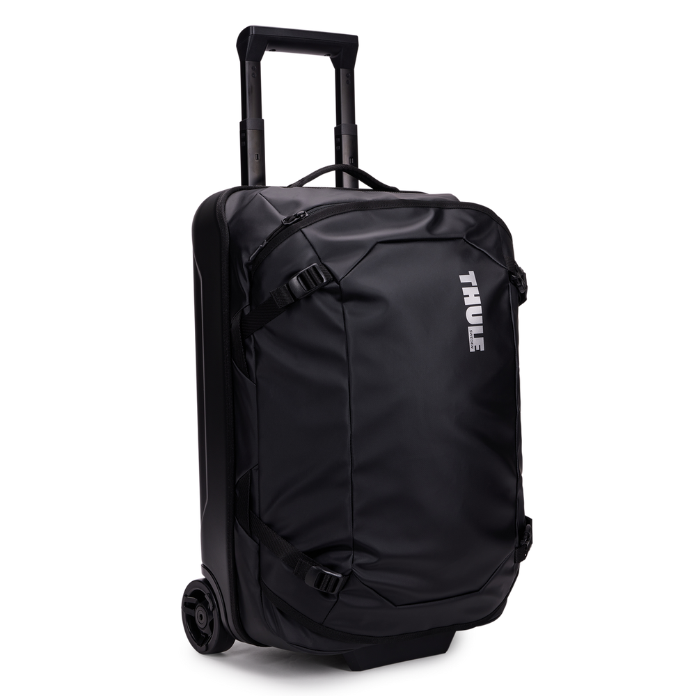 Thule Chasm carry-on wheeled duffel 40L in black, front view