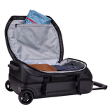 Thule Chasm carry-on wheeled duffel 40L black with compression straps tightened
