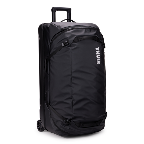 Thule Chasm rolling duffel 110L in black, front view