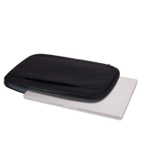 Thule Subterra 2 16in MacBook sleeve in black, open to show the ribbed EVA interior