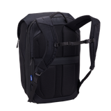 Thule Subterra 2 travel backpack black, side profile showing the expansion zip