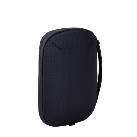 Thule Subterra 2 PowerShuttle Medium black, opened flat showing elastic pockets