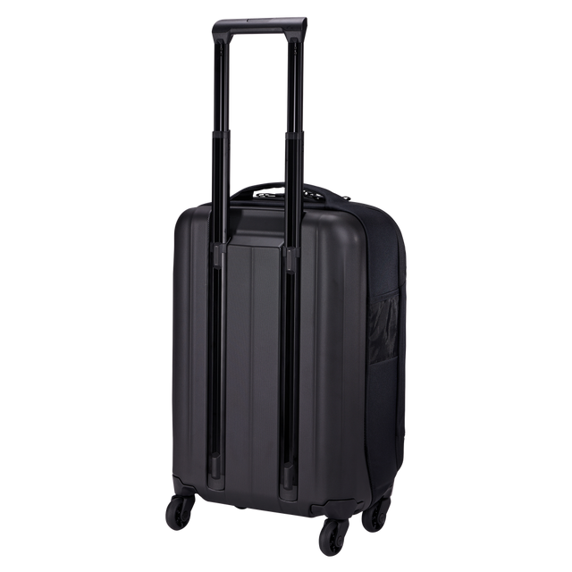 Thule Subterra 2 carry-on spinner black, angled view with the handle extended