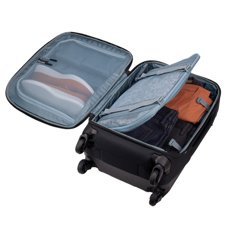 Thule Subterra 2 carry-on spinner black, top-loading exterior pocket open