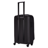 Thule Subterra 2 checked spinner black, angled view with the telescoping handle raised