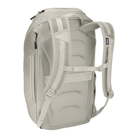 Thule Chasm laptop backpack 26L in Soft Sand, rear view with shoulder straps and luggage pass-through