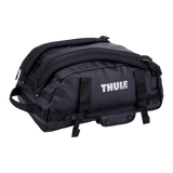 Thule Chasm duffel 30L black in backpack mode with shoulder straps out