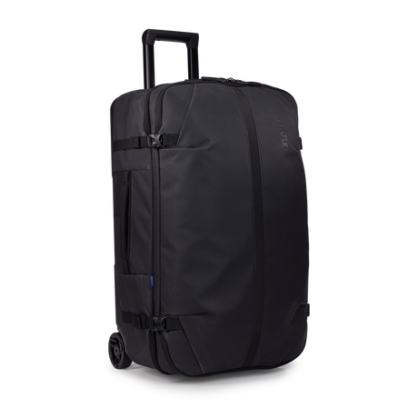 Thule Aion wheeled duffel 70cm in black waxed canvas, front view
