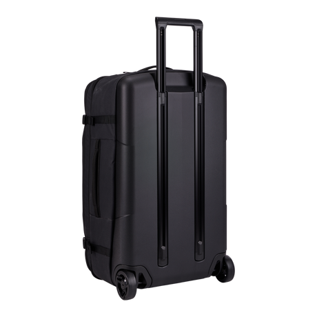 Thule Aion wheeled duffel 70cm black, rear view showing oversized wheels