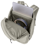 Thule Chasm laptop backpack 26L in Soft Sand, side zip open to reach the padded laptop sleeve