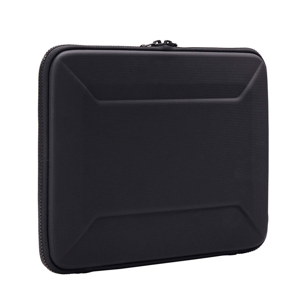 Thule Gauntlet MacBook Pro sleeve 14in in black, rear view showing reinforced corners