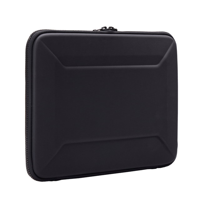 Thule Gauntlet MacBook Pro sleeve 14in in black, rear view showing reinforced corners
