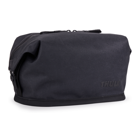 Thule Aion toiletry bag in black waxed canvas, front view