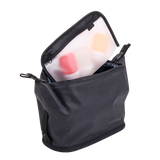 Thule Aion toiletry bag black with the removable 3-1-1 liquids pouch alongside