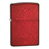 Red metallic Zippo-style lighter with a textured finish.