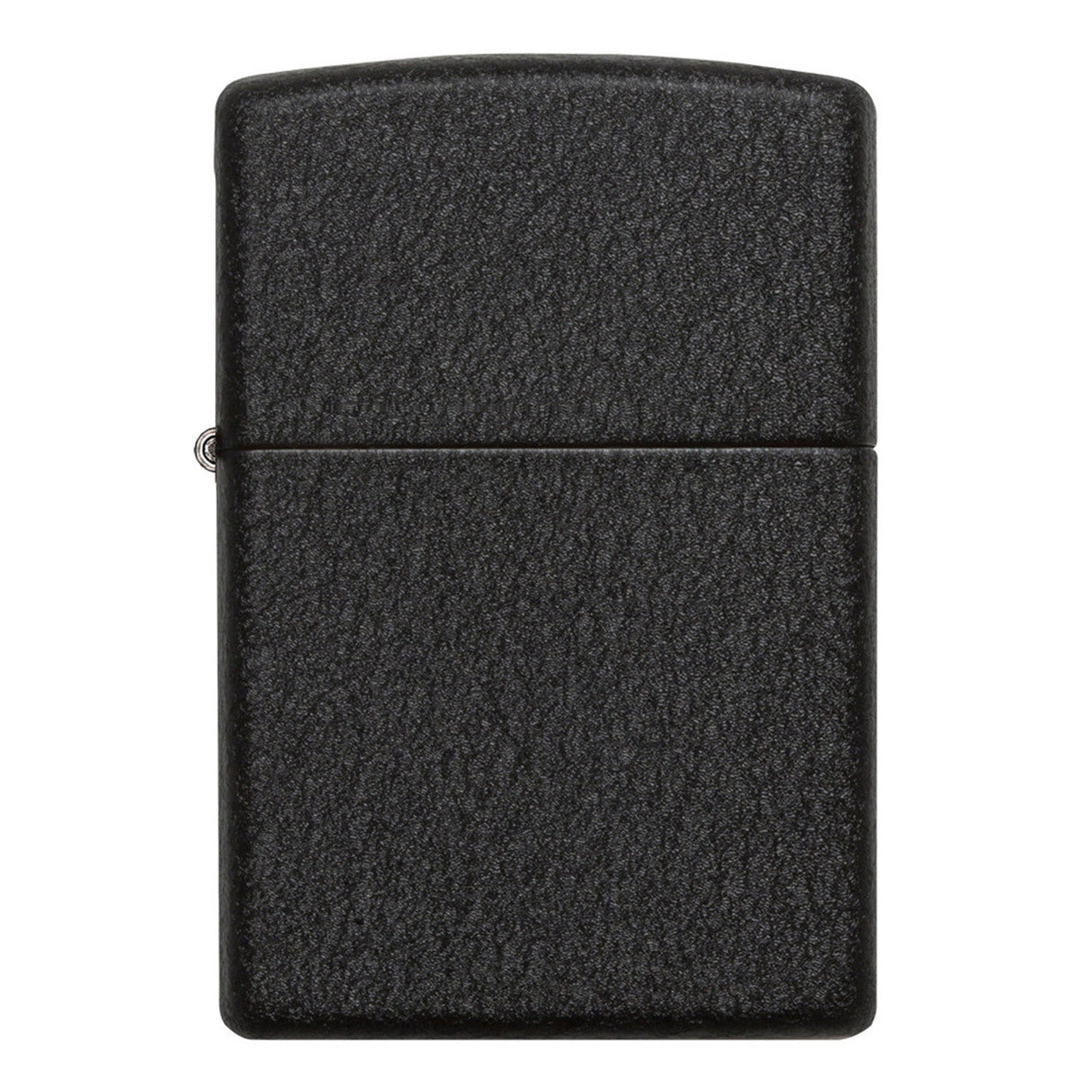 Black matte Zippo-style lighter with a textured surface.