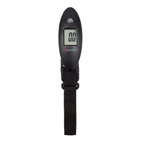 Digital luggage scale with a black handle and LCD display.
