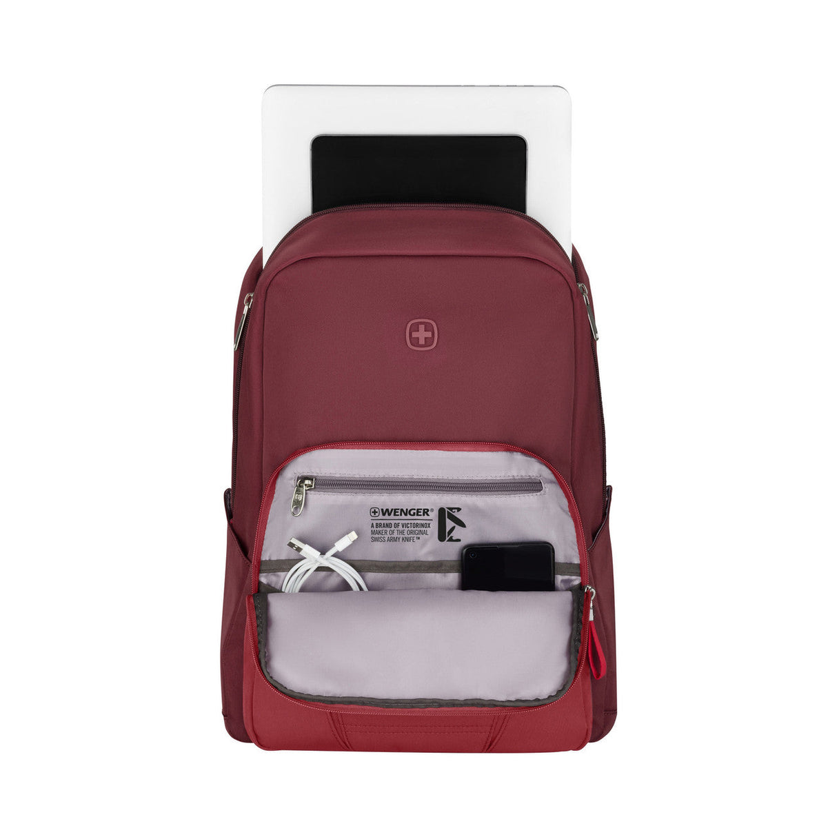 Wenger Red Laptop Backpack 15.6 Inch With Trolley Strap