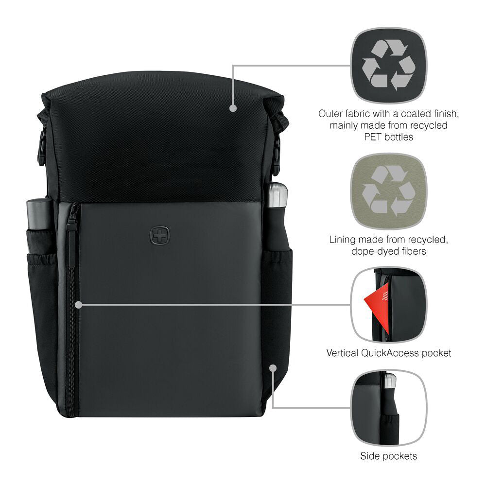 Wenger Urbanone Roll-Top Backpack Black - Image 10