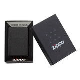 Black Zippo lighter in its packaging box.