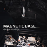 Magnetic tool holder suspended above an engine compartment.