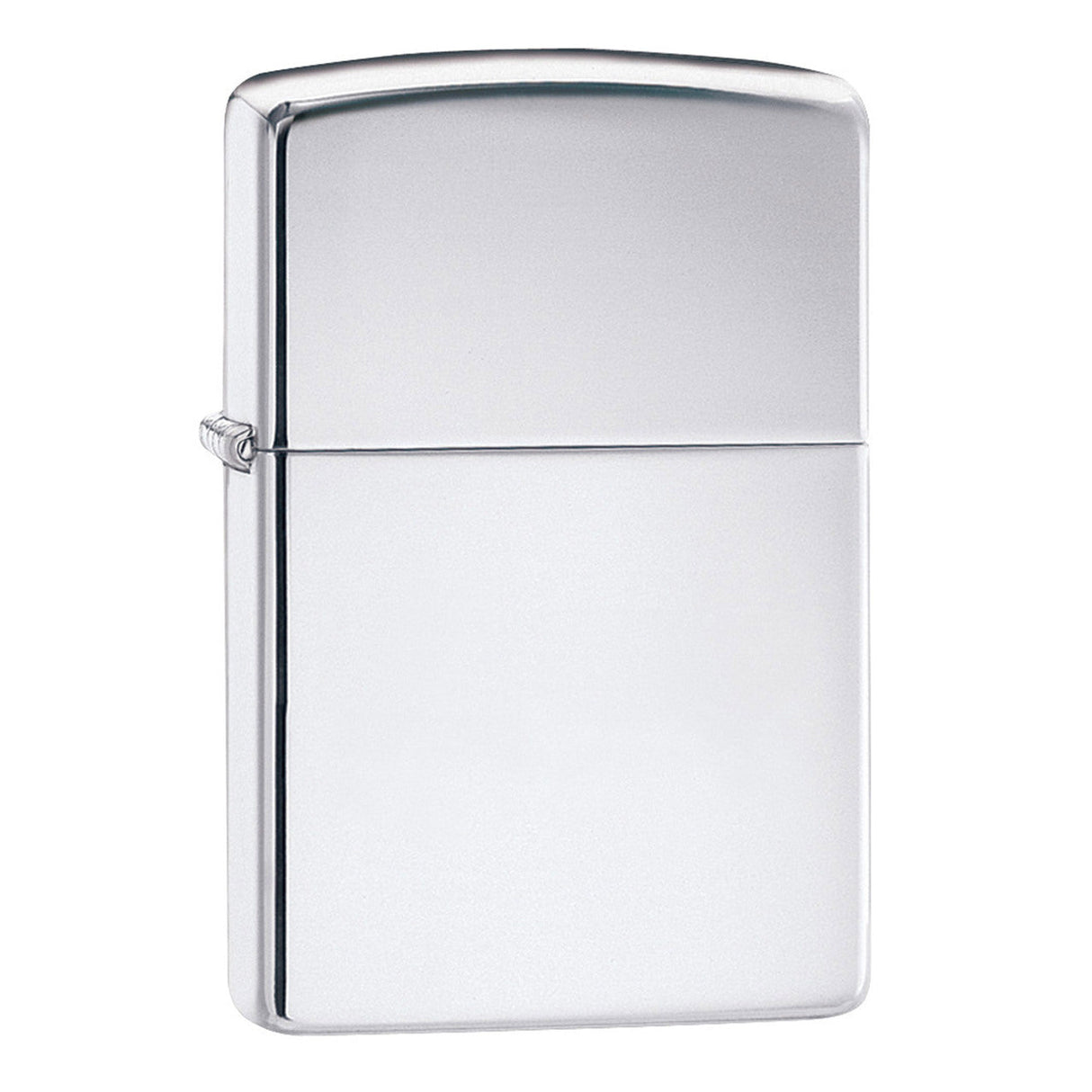 Classic silver Zippo lighter with a plain, polished metal finish.